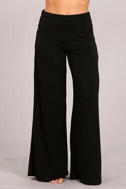 Chatoyant Plus Size Wrinkle Free Palazzo Black 2XL
